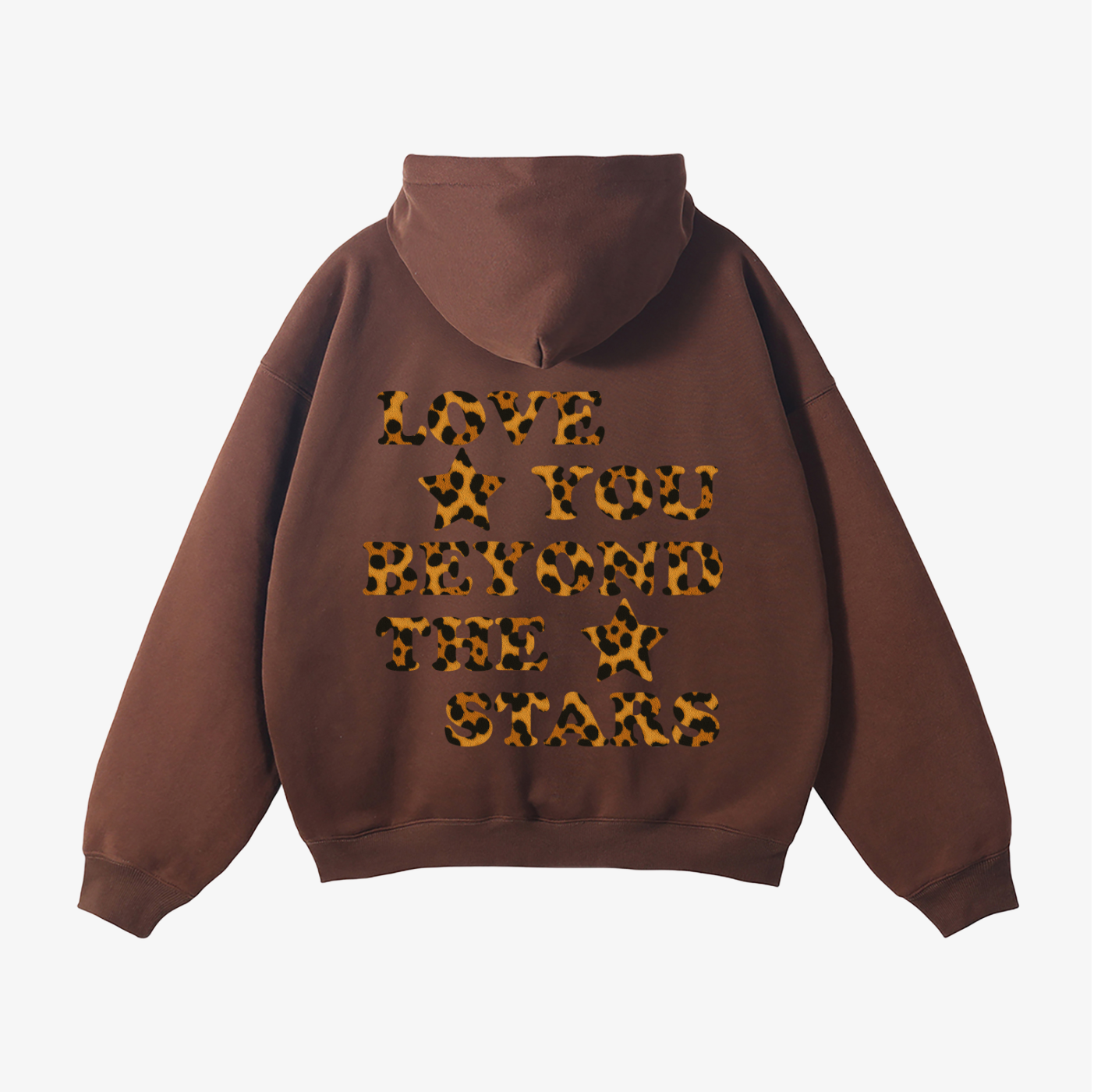 "LOVE YOU BEYOND THE STARS" HEAVYWEIGHT LEOPARD HOODIE