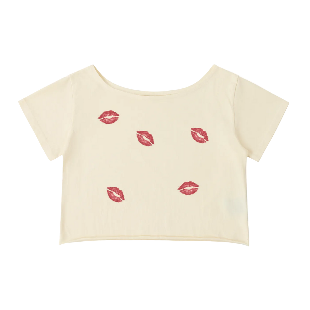 Kiss Off Shoulder Baby Tee