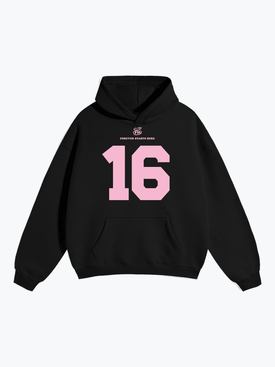 "16:85" PINK OVERSIZED HOODIE