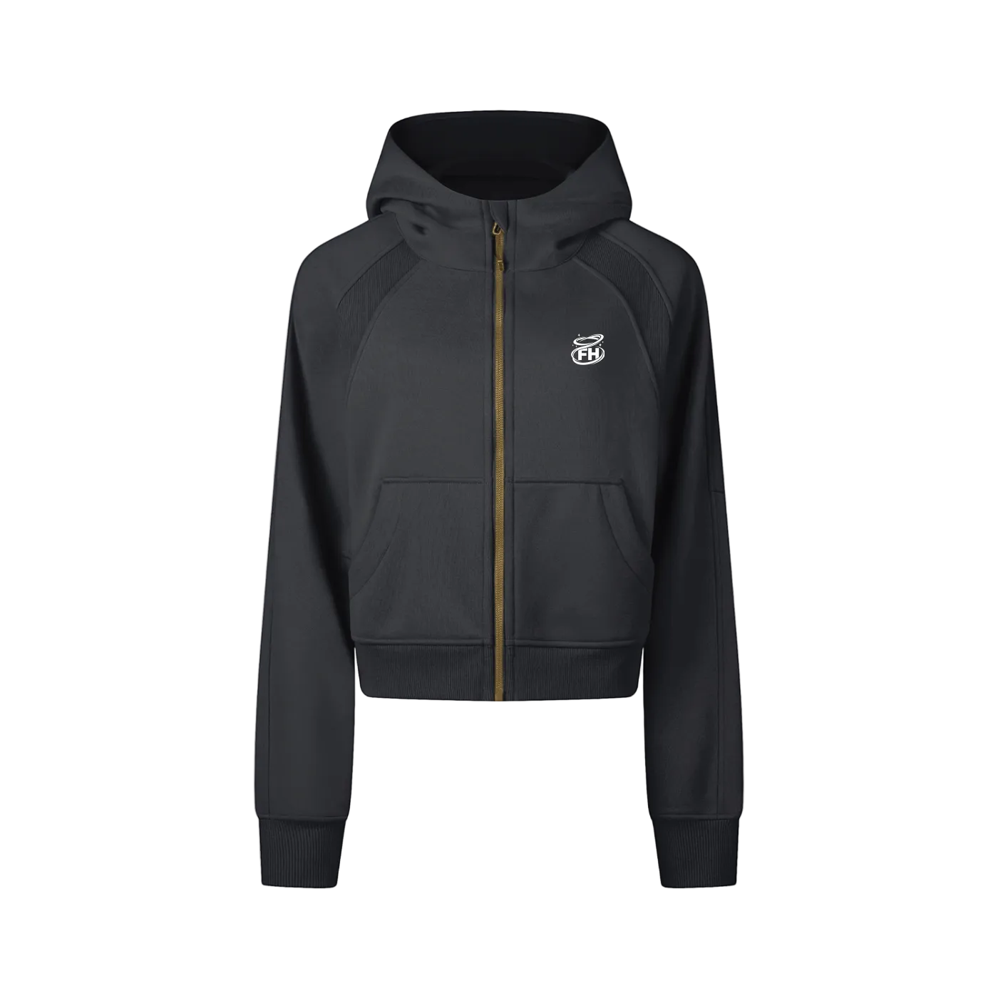 Cropped Zip Up Hoodie