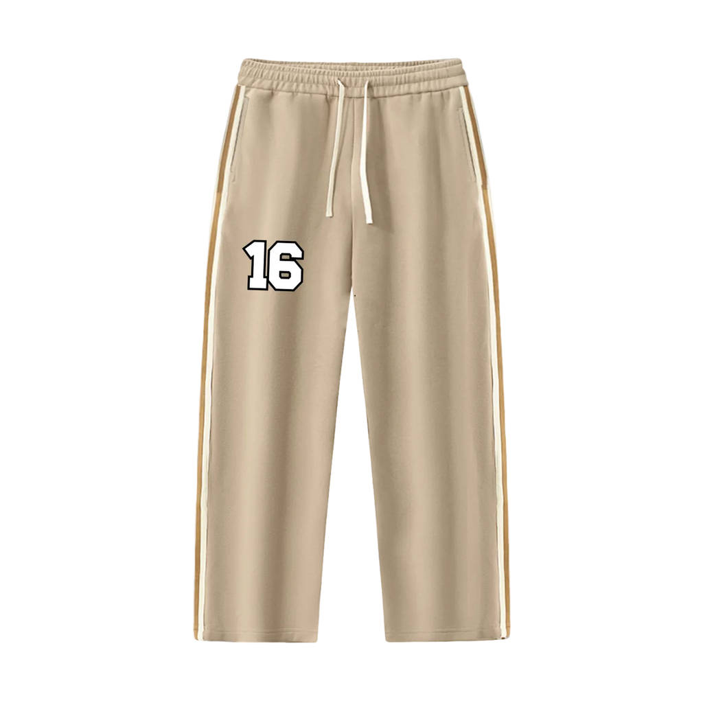 16 Striped Wide Leg Sweat Pants