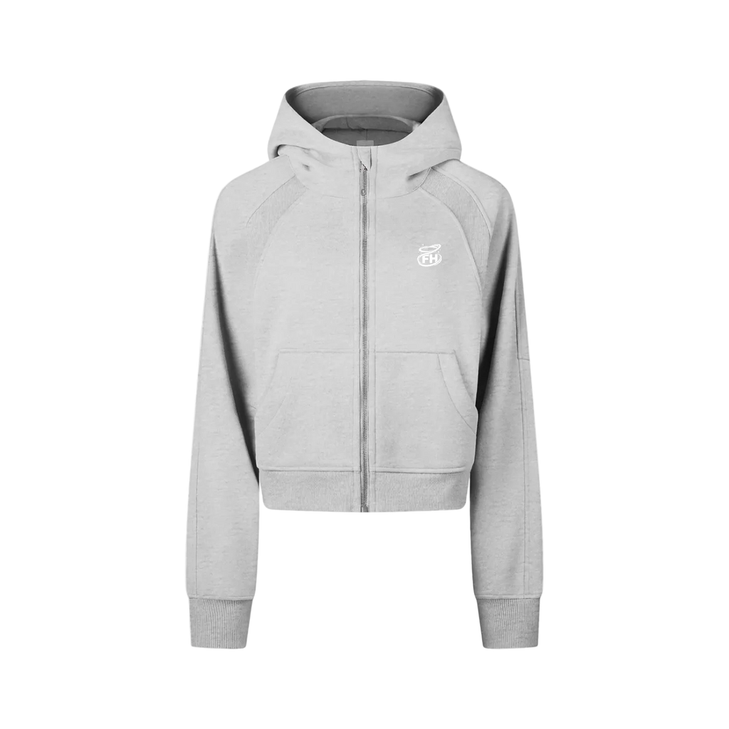 Cropped Zip Up Hoodie