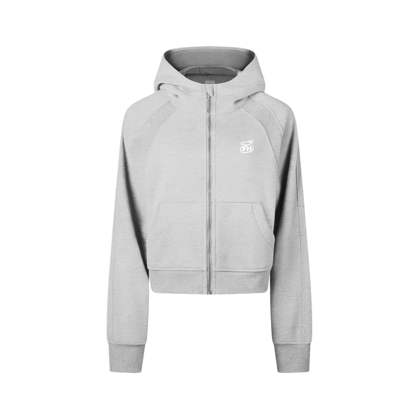 Cropped Zip Up Hoodie