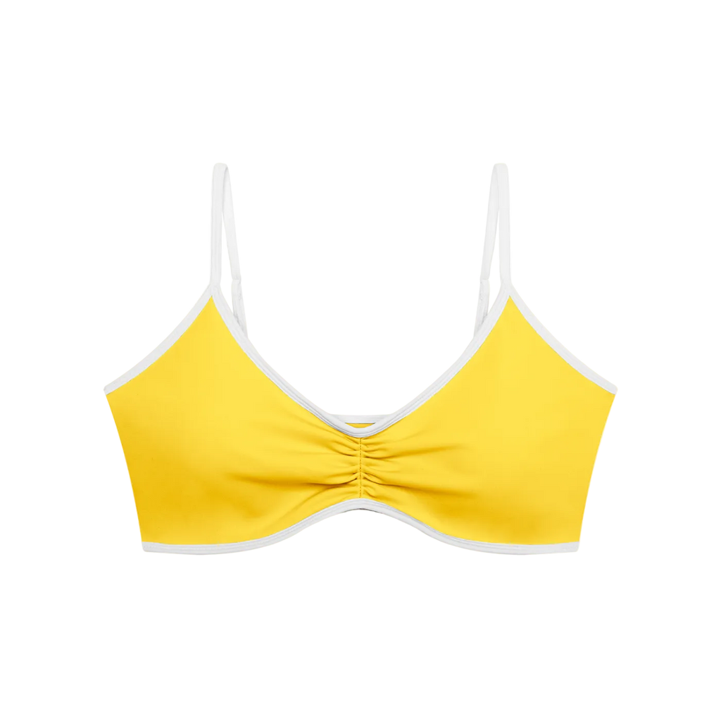 Ruched V-Neck Sports Bra