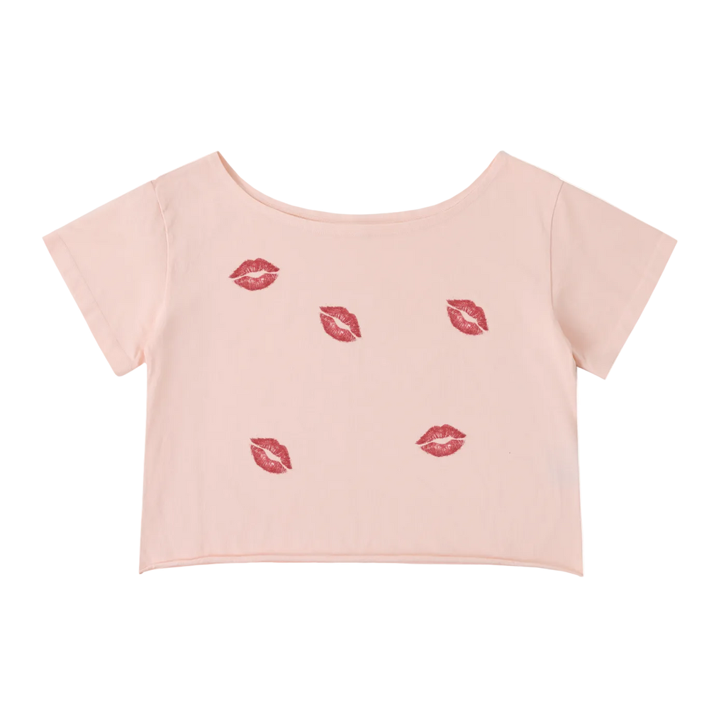 Kiss Off Shoulder Baby Tee