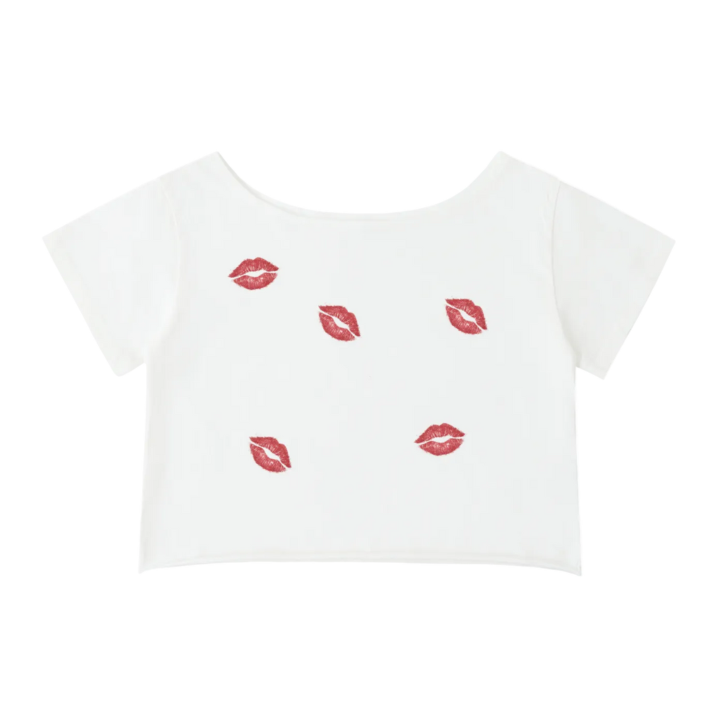 Kiss Off Shoulder Baby Tee