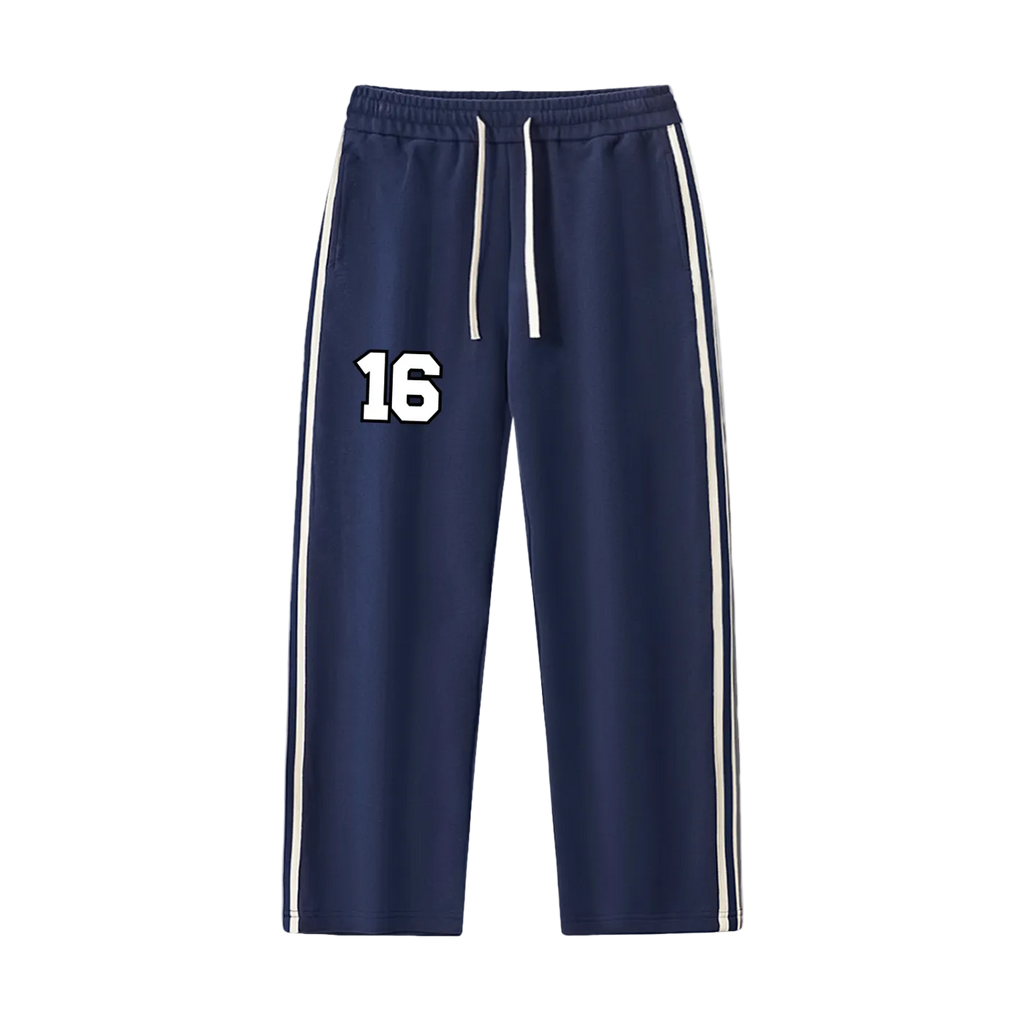 16 Striped Wide Leg Sweat Pants