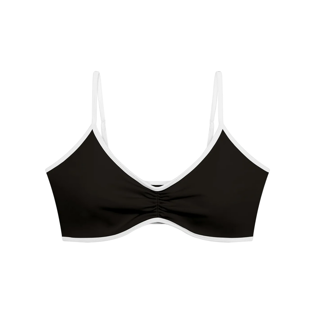 Ruched V-Neck Sports Bra