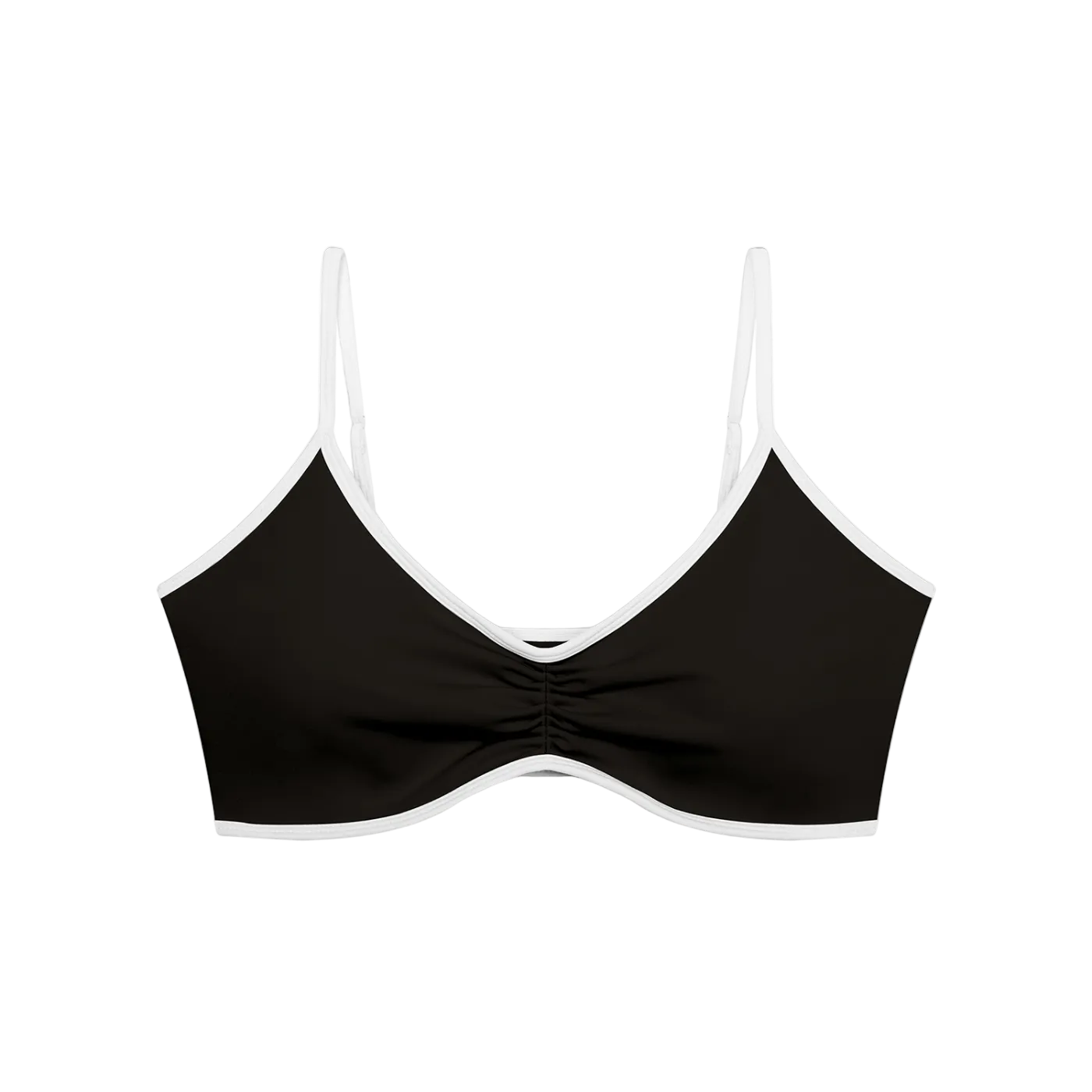 Ruched V-Neck Sports Bra
