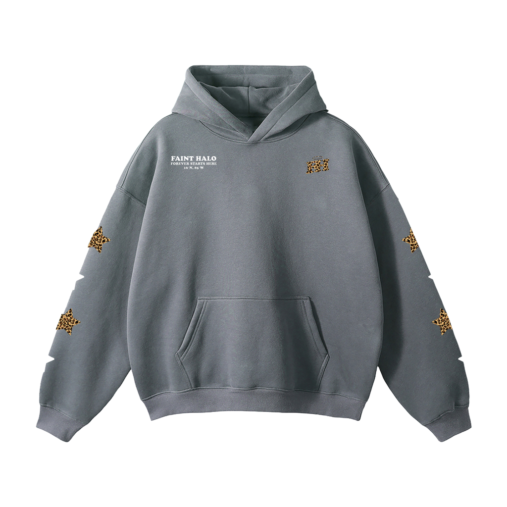 "STARS" HEAVYWEIGHT LEOPARD HOODIE