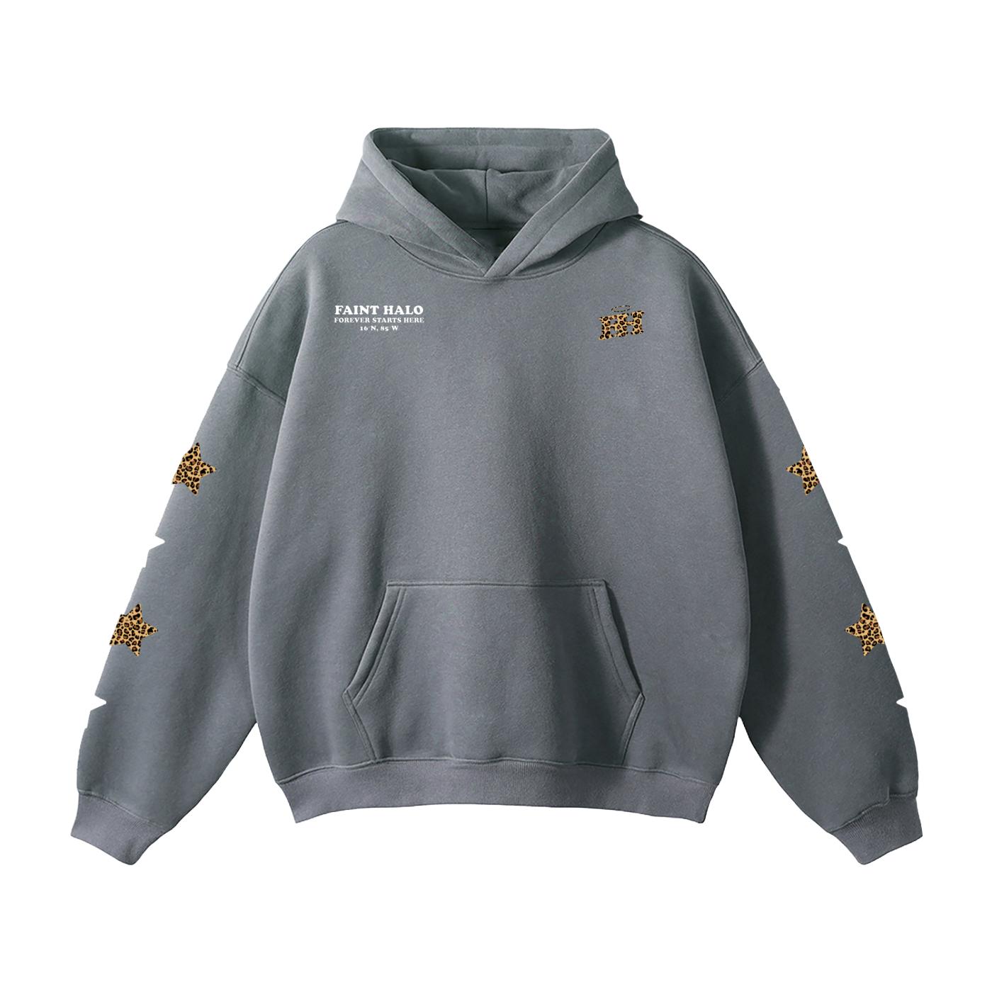 "STARS" HEAVYWEIGHT LEOPARD HOODIE