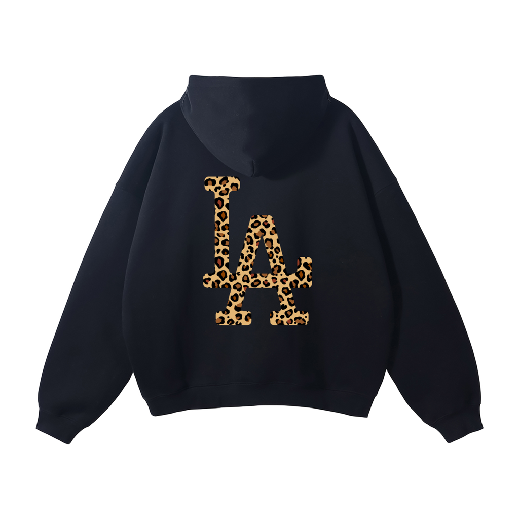 "LA" HEAVYWEIGHT LEOPARD HOODIE"