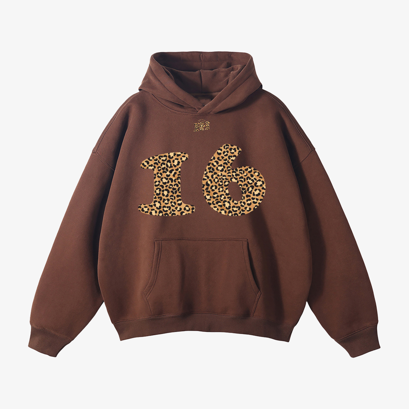 "16" HEAVYWEIGHT LEOPARD HOODIE