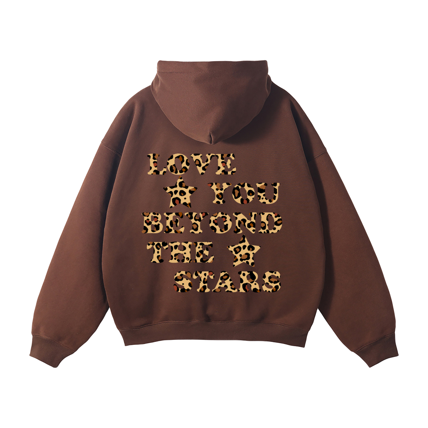 "LOVE YOU BEYOND THE STARS" HEAVYWEIGHT LEOPARD HOODIE