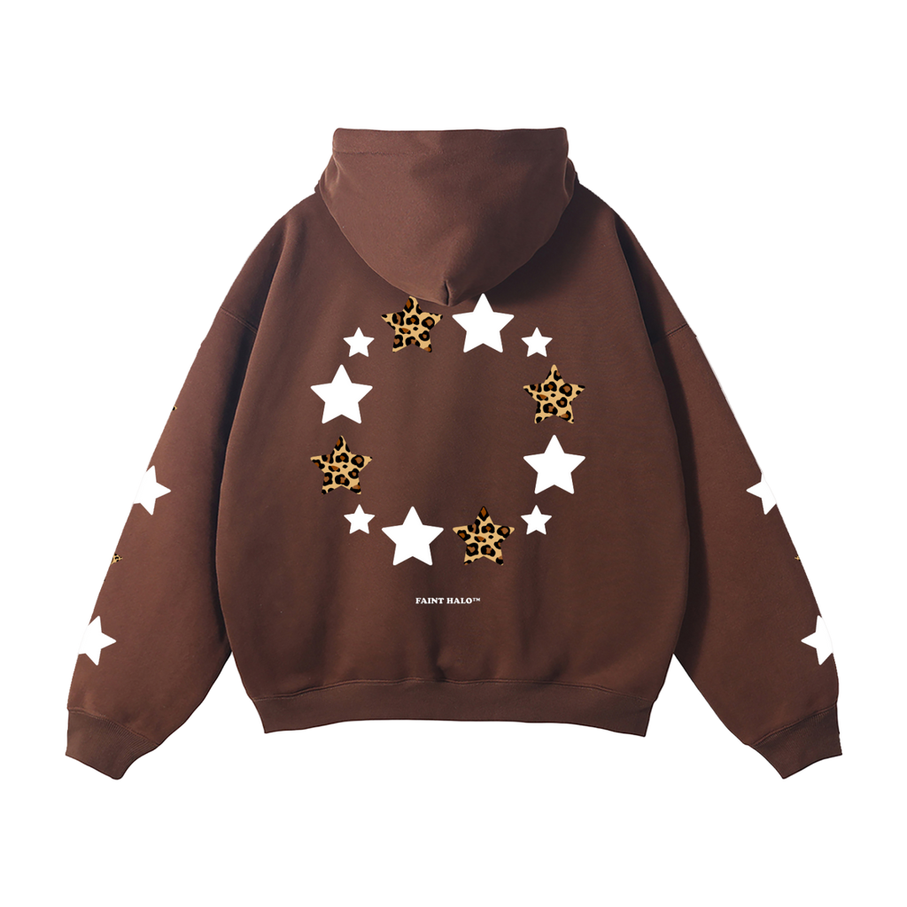 "STARS" HEAVYWEIGHT LEOPARD HOODIE