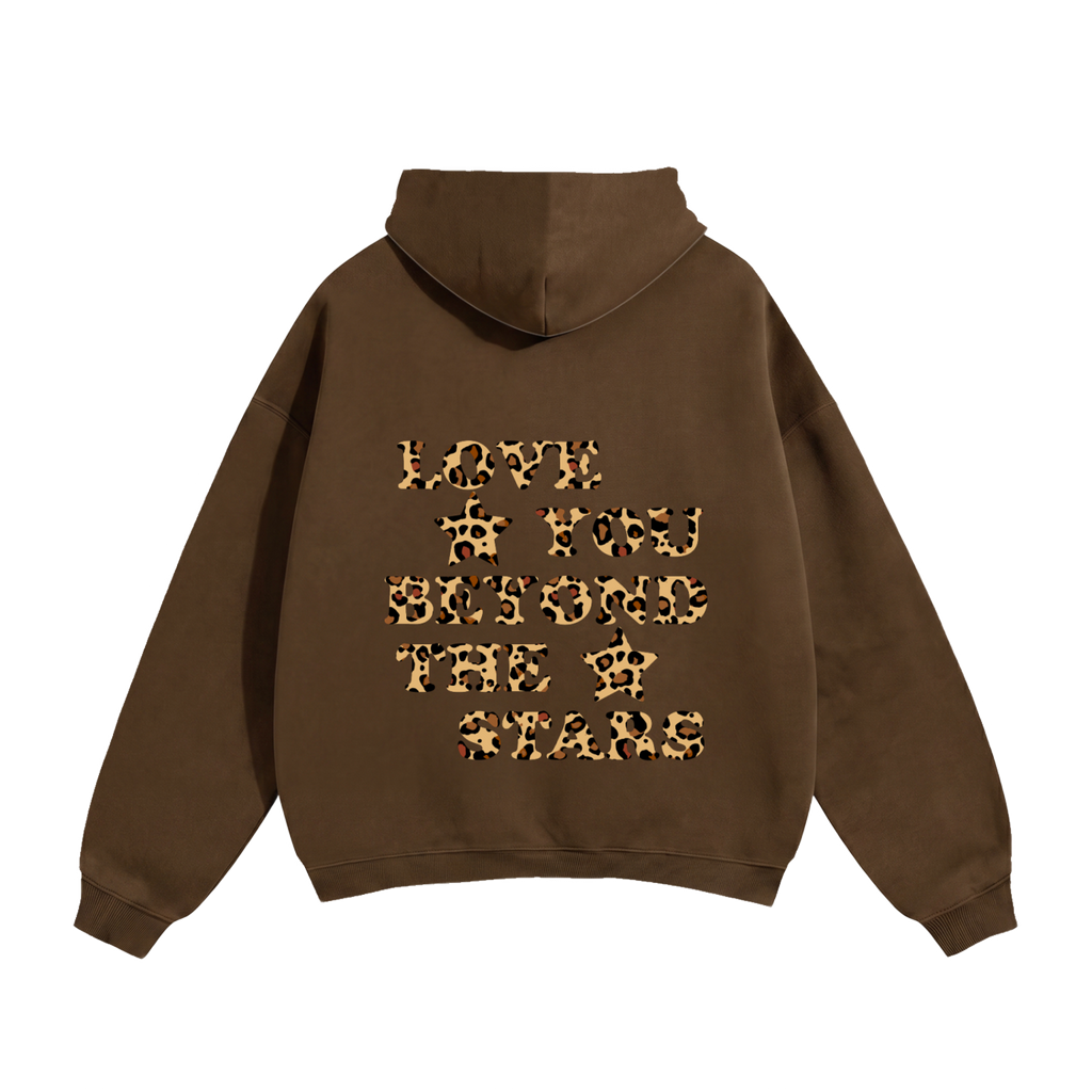 Love You Beyond The Stars Leopard Heavyweight Hoodie