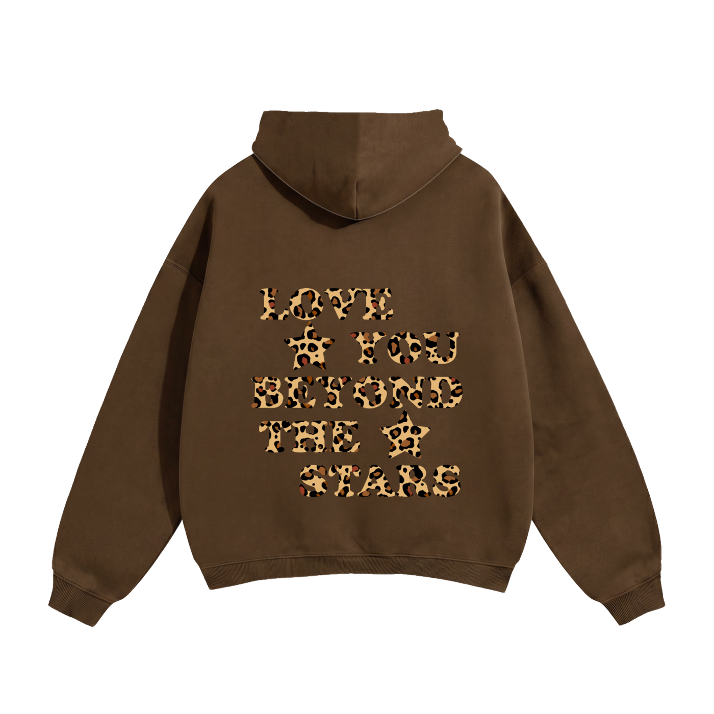 Love You Beyond The Stars Leopard Heavyweight Hoodie