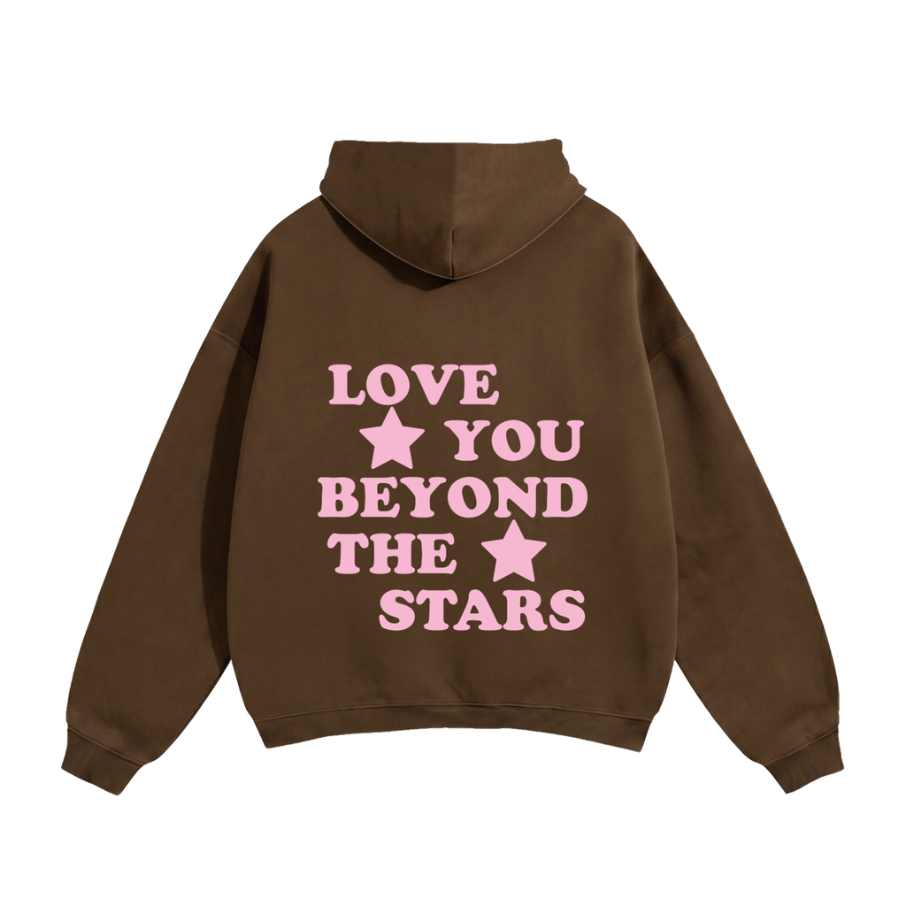 Love You Beyond The Stars Pink Heavyweight Hoodie