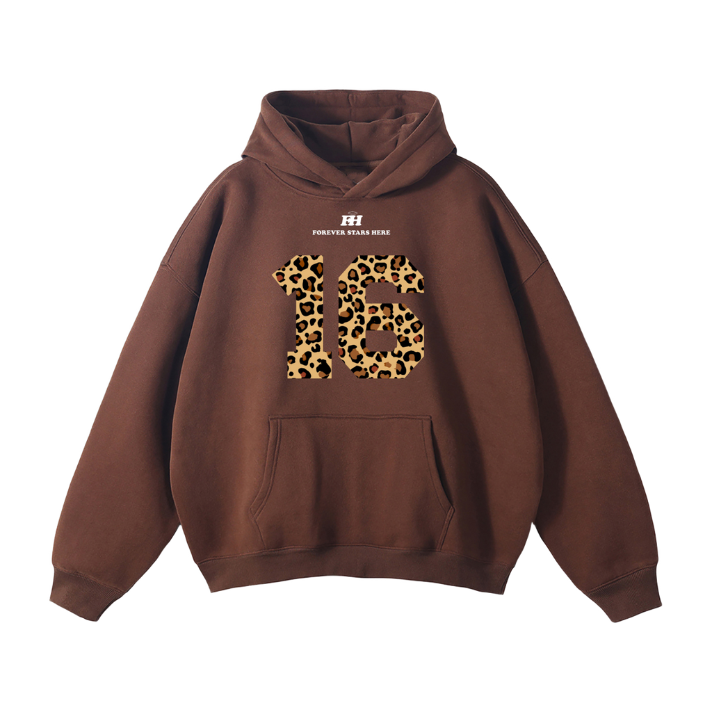 "16:85" HEAVYWEIGHT LEOPARD HOODIE