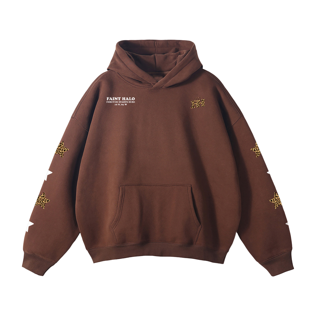 "STARS" HEAVYWEIGHT LEOPARD HOODIE