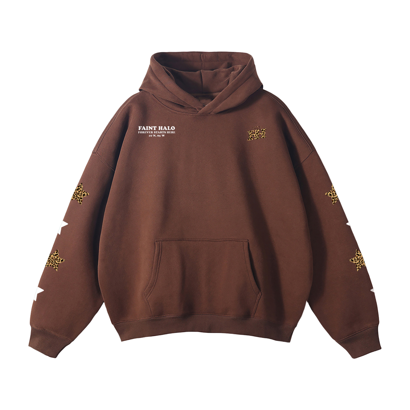 "STARS" HEAVYWEIGHT LEOPARD HOODIE