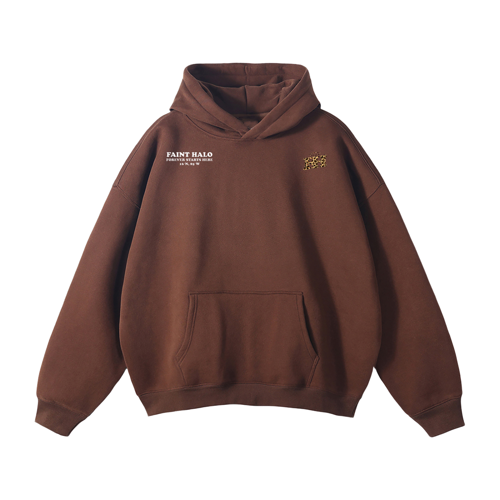 "PINKY PROMISE IT MEANS MORE" HEAVYWEIGHT LEOPARD HOODIE