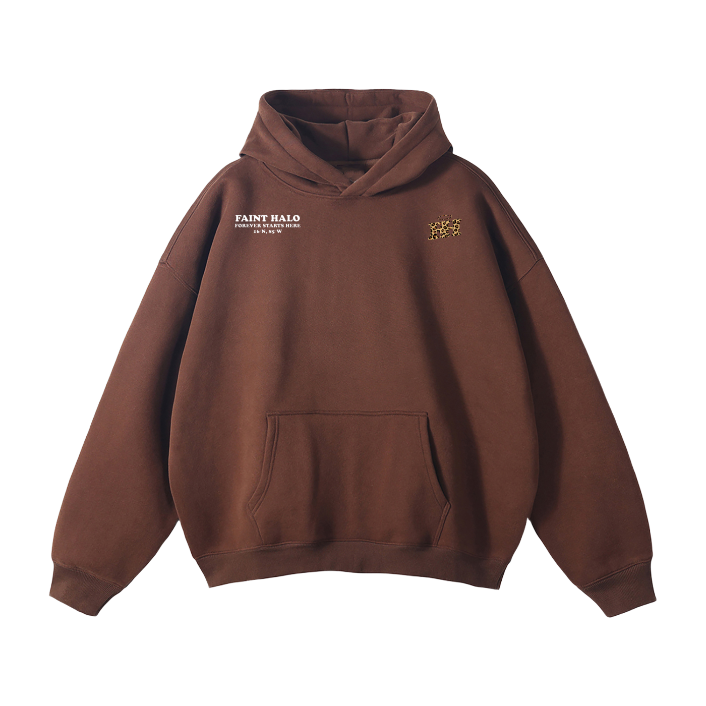 "PINKY PROMISE IT MEANS MORE" HEAVYWEIGHT LEOPARD HOODIE