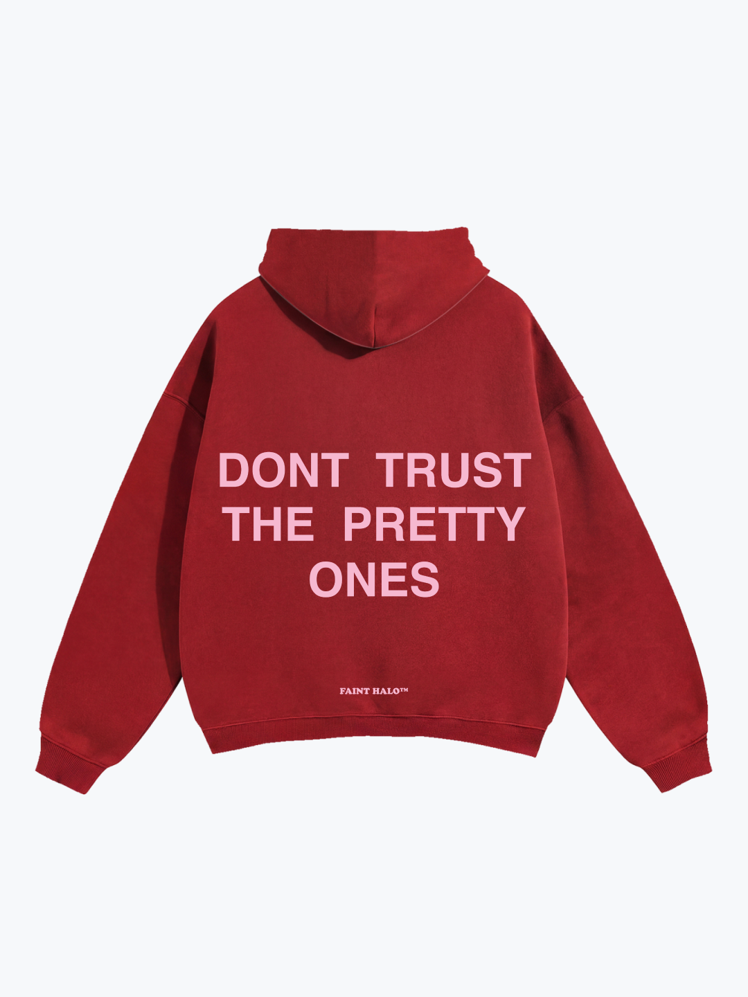 "DON'T TRUST THE PRETTY ONES" PINK OVERSIZED HOODIE