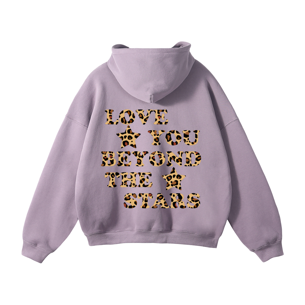 "LOVE YOU BEYOND THE STARS" HEAVYWEIGHT LEOPARD HOODIE