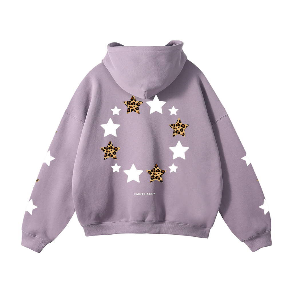 "STARS" HEAVYWEIGHT LEOPARD HOODIE