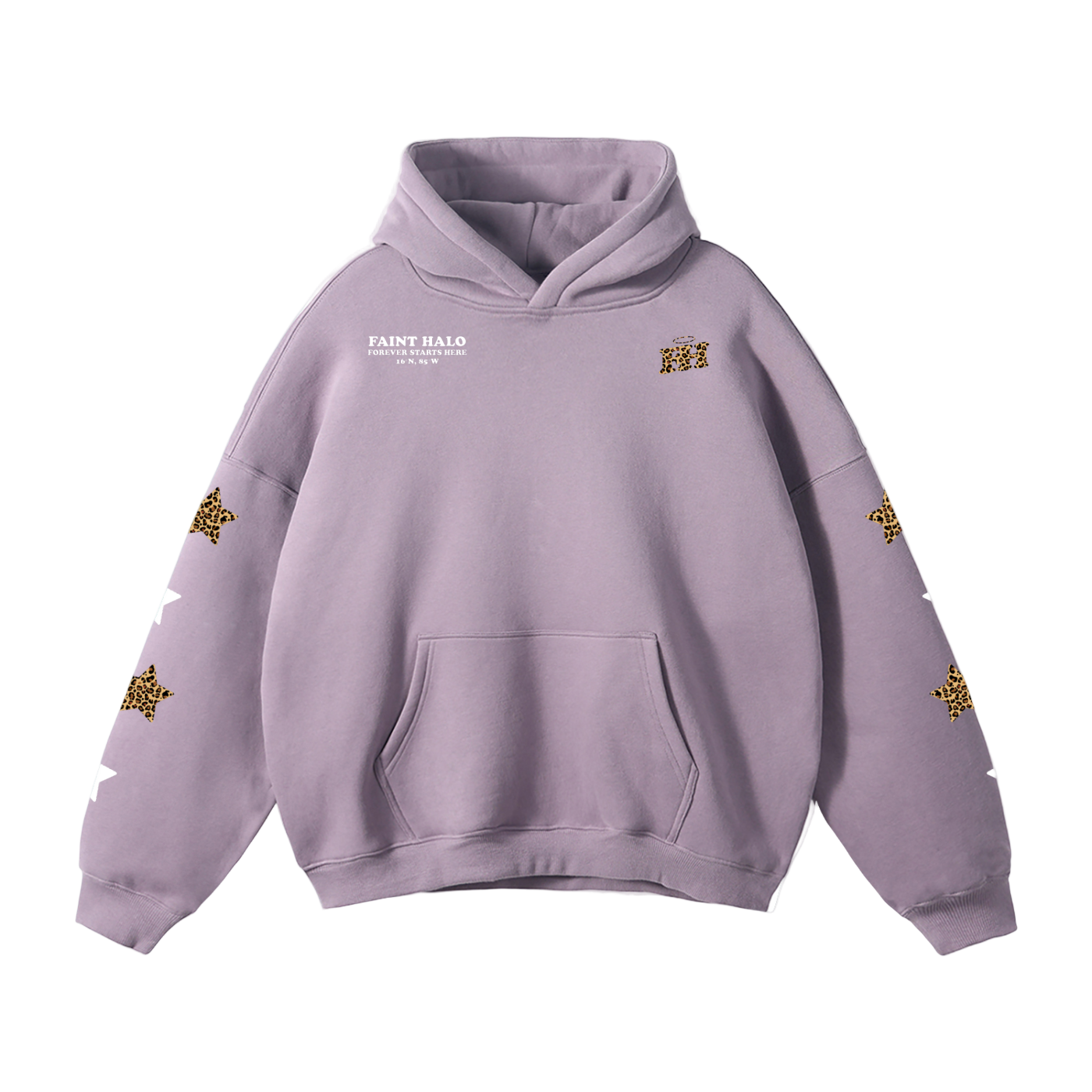 "STARS" HEAVYWEIGHT LEOPARD HOODIE