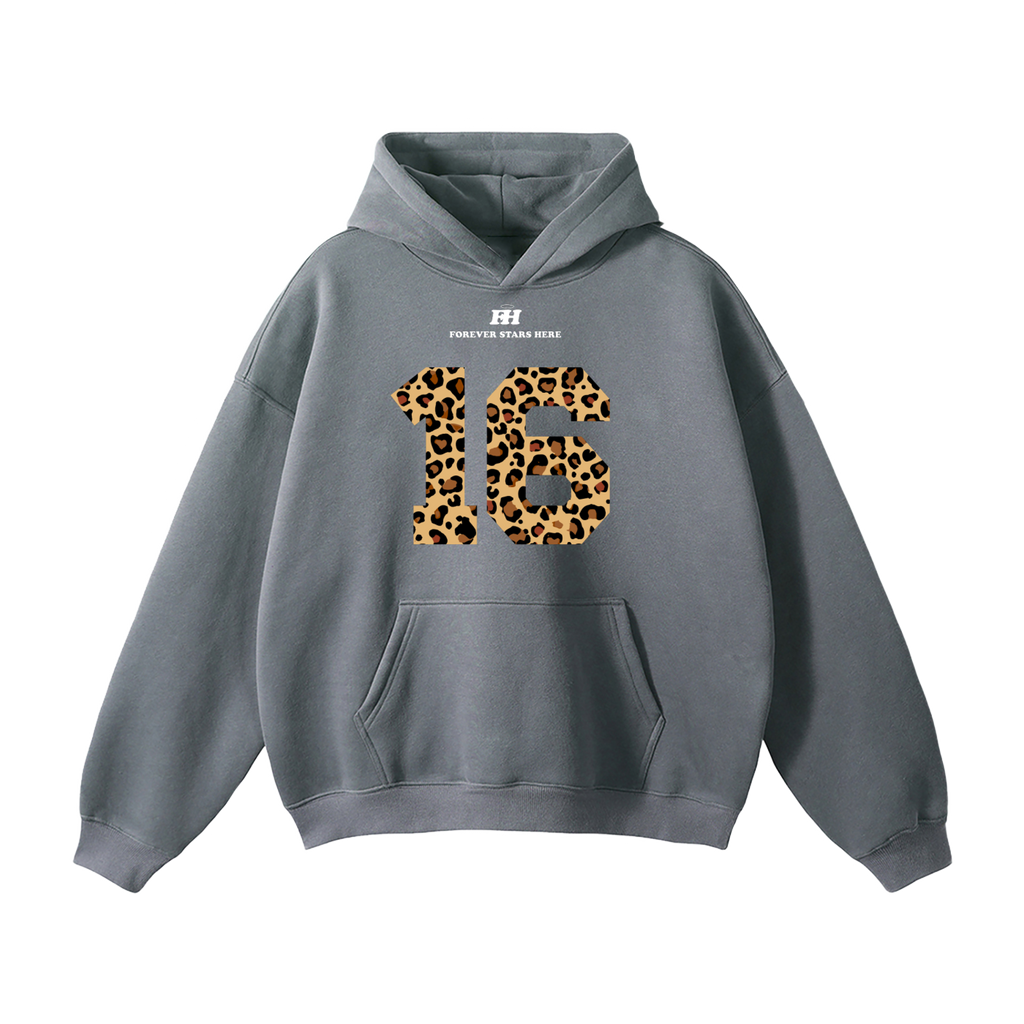 "16:85" HEAVYWEIGHT LEOPARD HOODIE