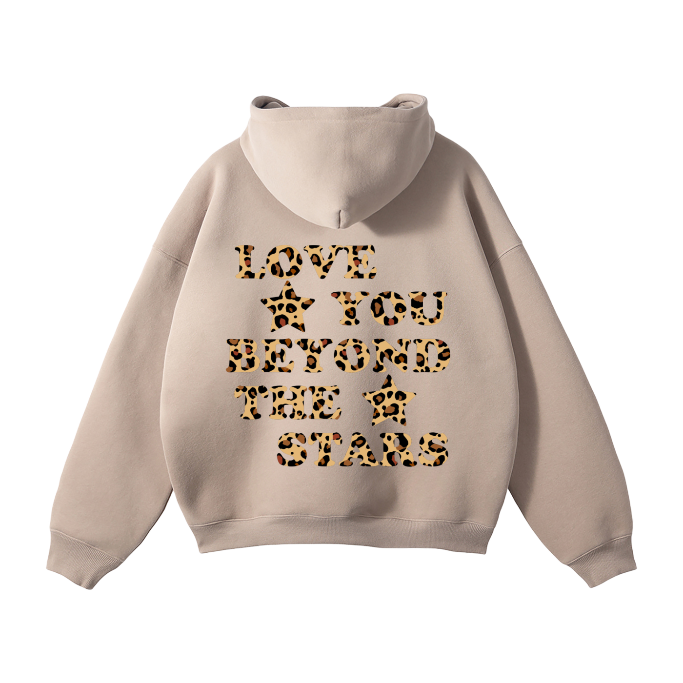 "LOVE YOU BEYOND THE STARS" HEAVYWEIGHT LEOPARD HOODIE