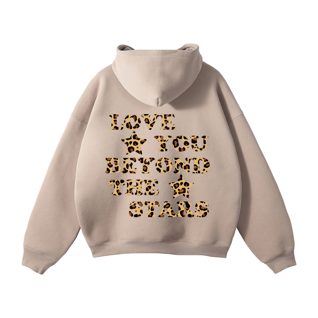 "LOVE YOU BEYOND THE STARS" HEAVYWEIGHT LEOPARD HOODIE