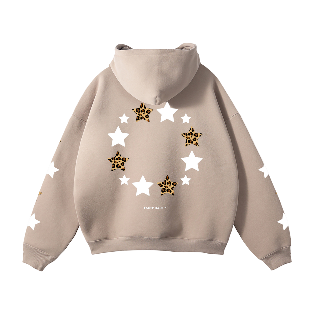"STARS" HEAVYWEIGHT LEOPARD HOODIE