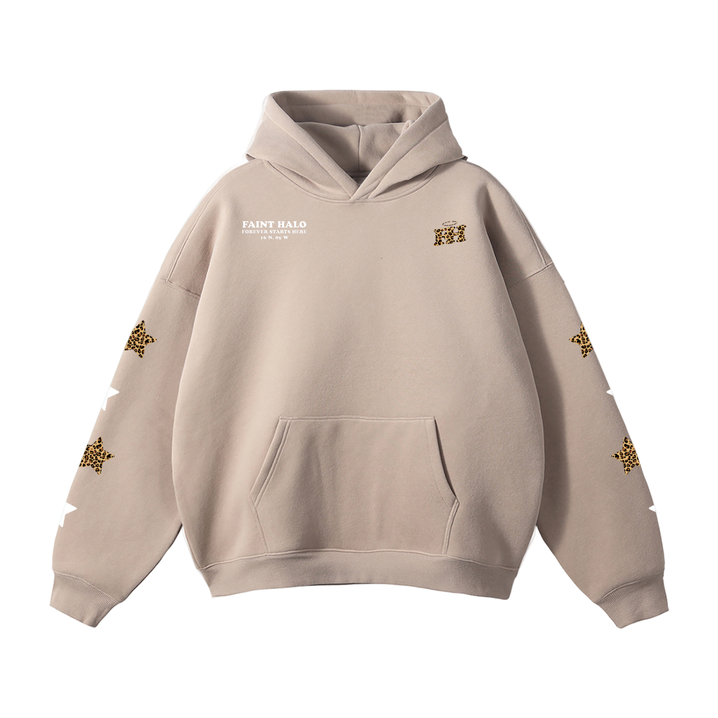 "STARS" HEAVYWEIGHT LEOPARD HOODIE