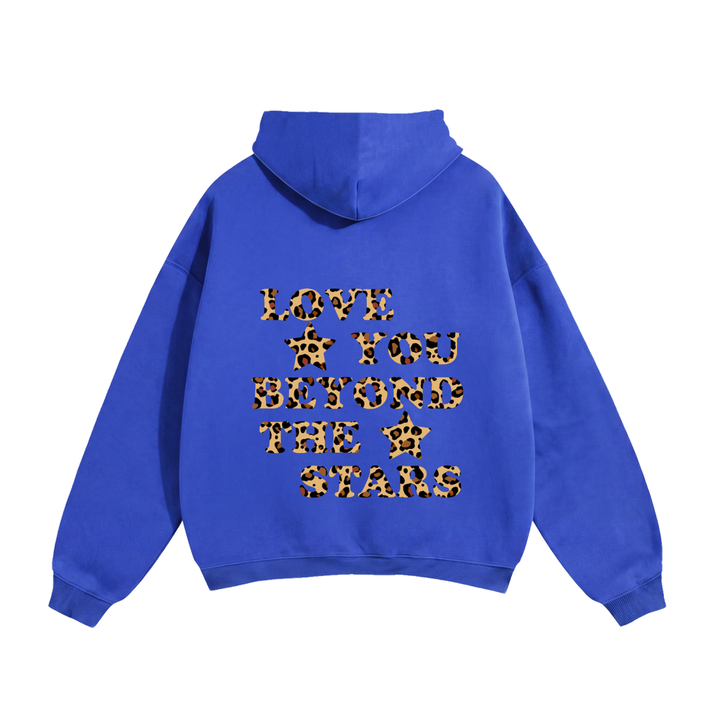 Love You Beyond The Stars Leopard Heavyweight Hoodie