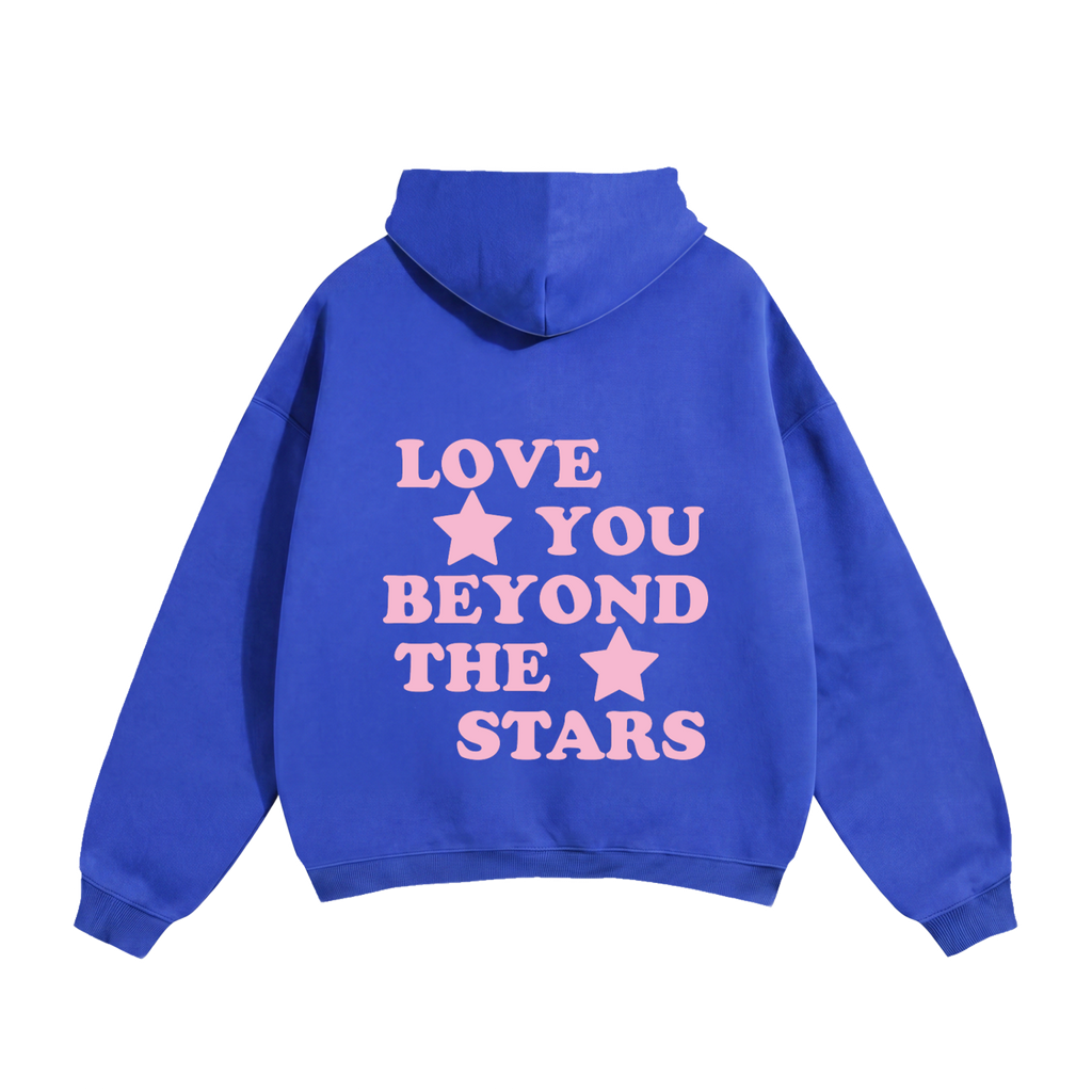 Love You Beyond The Stars Pink Heavyweight Hoodie