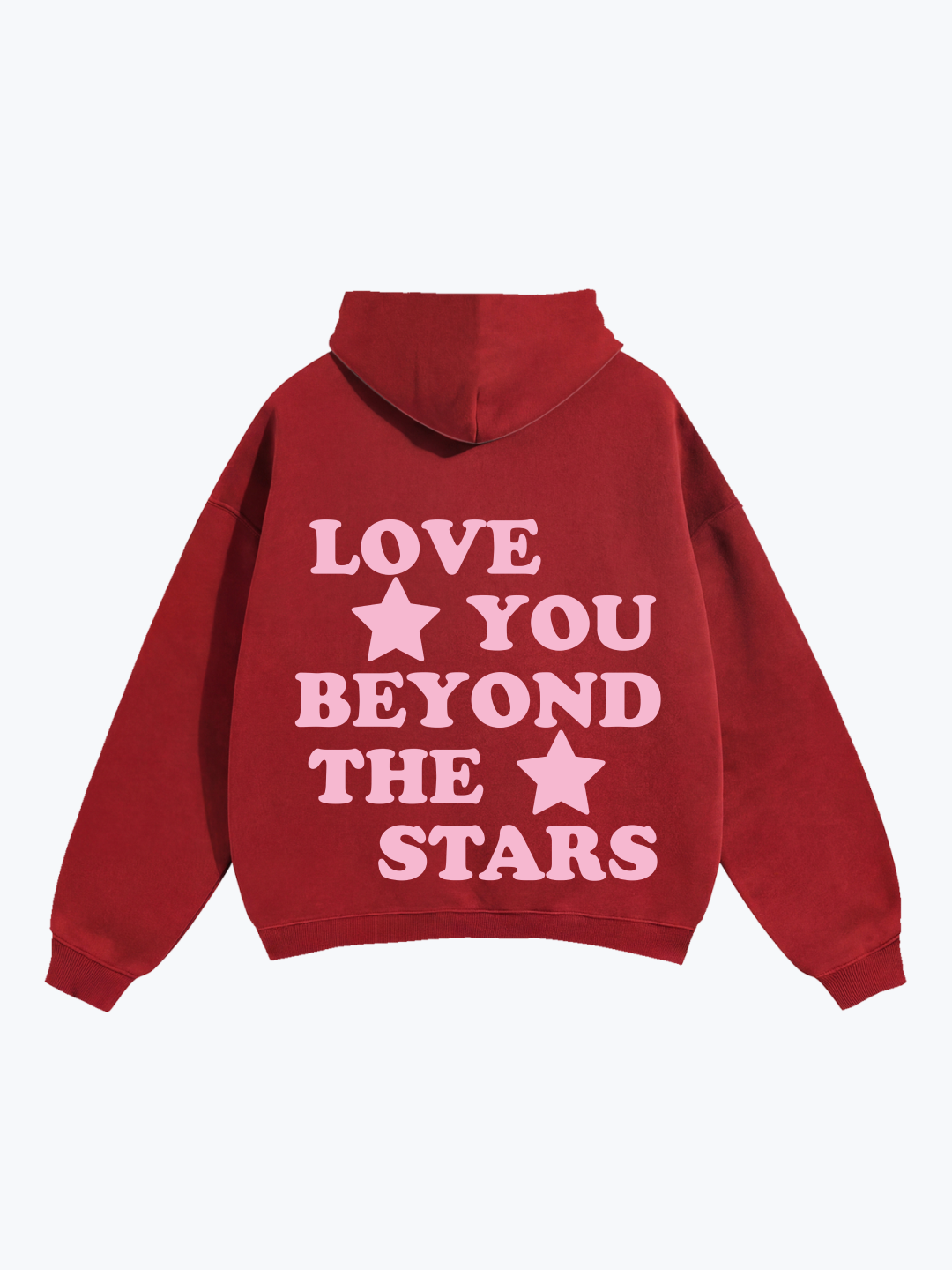 "LOVE YOU BEYOND THE STARS" PINK OVERSIZED HOODIE