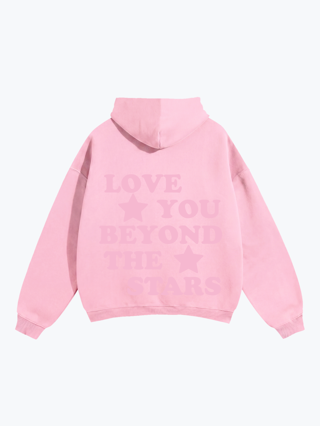 "LOVE YOU BEYOND THE STARS" PINK OVERSIZED HOODIE