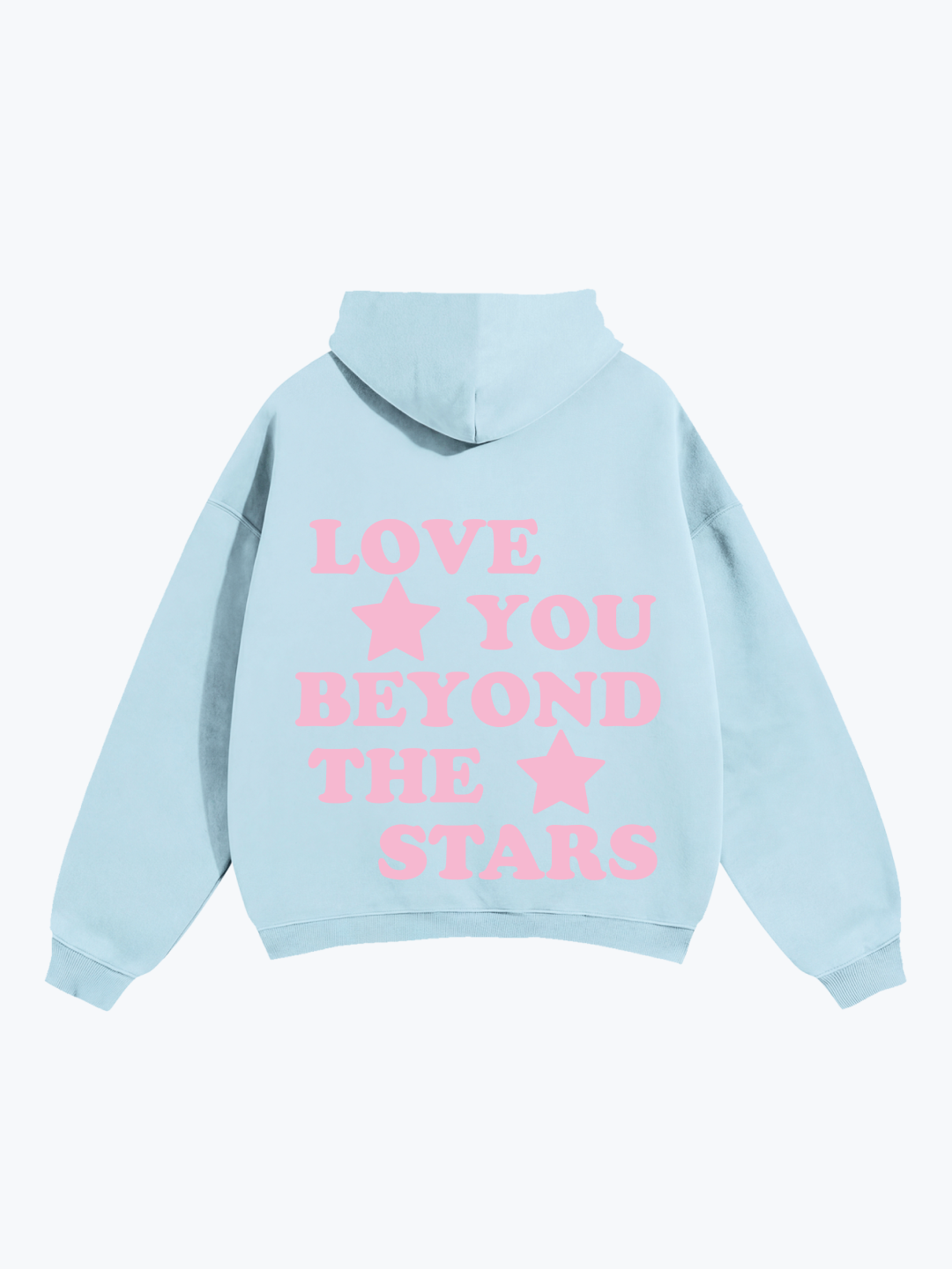 "LOVE YOU BEYOND THE STARS" PINK OVERSIZED HOODIE