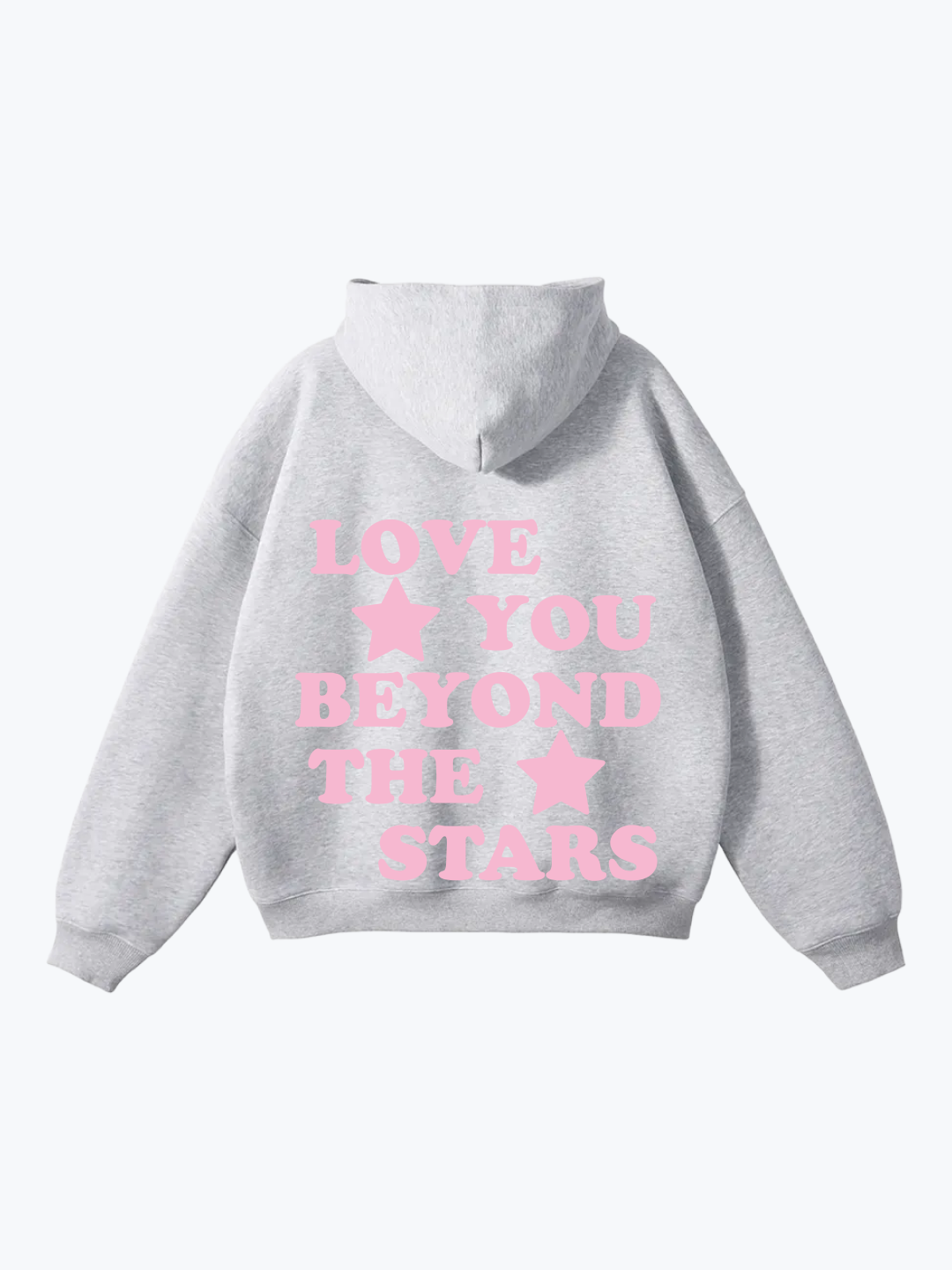 "LOVE YOU BEYOND THE STARS" PINK OVERSIZED HOODIE