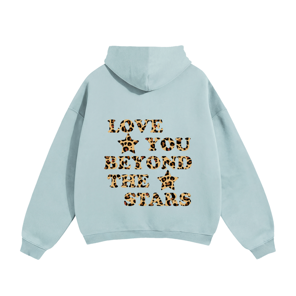 Love You Beyond The Stars Leopard Heavyweight Hoodie