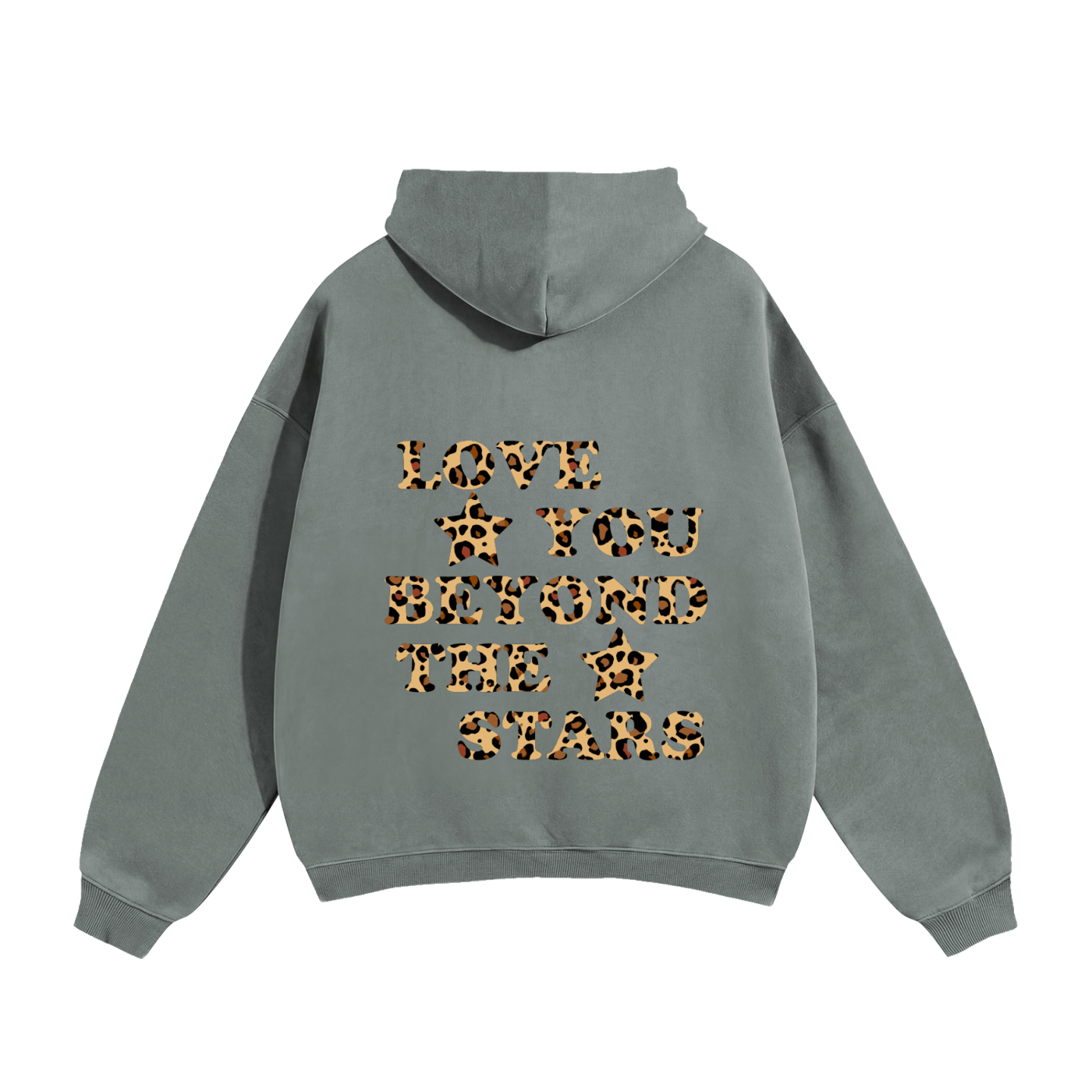 Love You Beyond The Stars Leopard Heavyweight Hoodie
