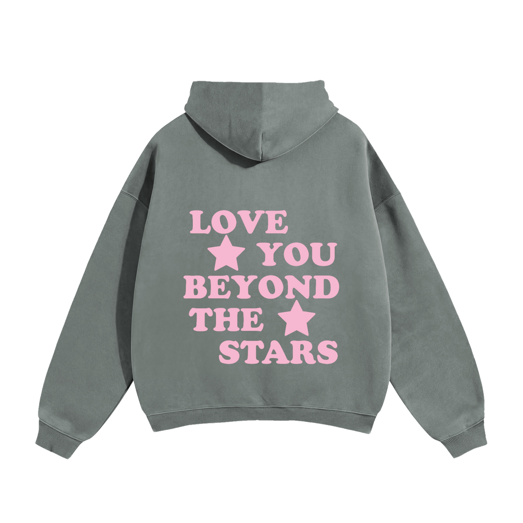 Love You Beyond The Stars Pink Heavyweight Hoodie