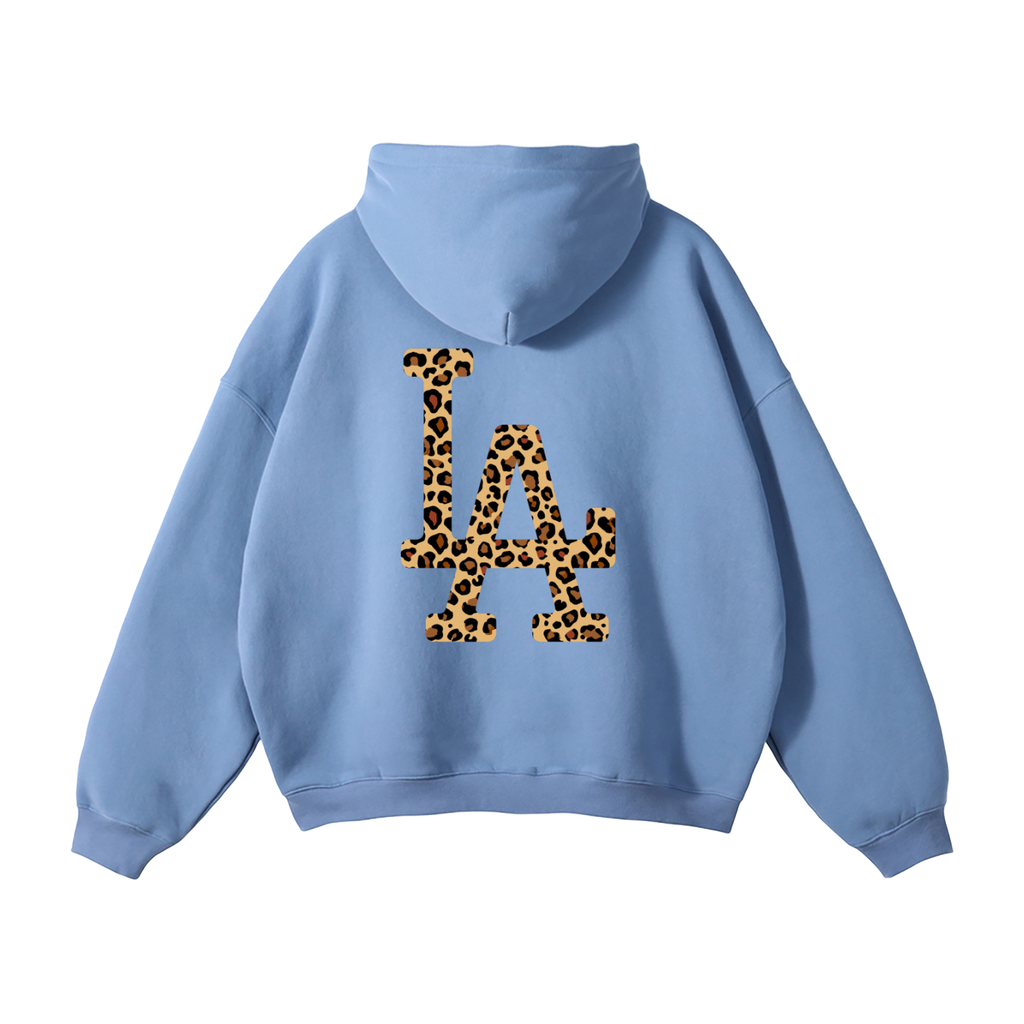 "LA" HEAVYWEIGHT LEOPARD HOODIE"