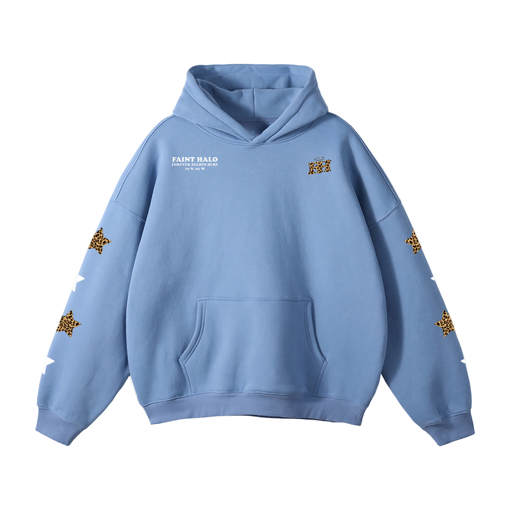 "STARS" HEAVYWEIGHT LEOPARD HOODIE