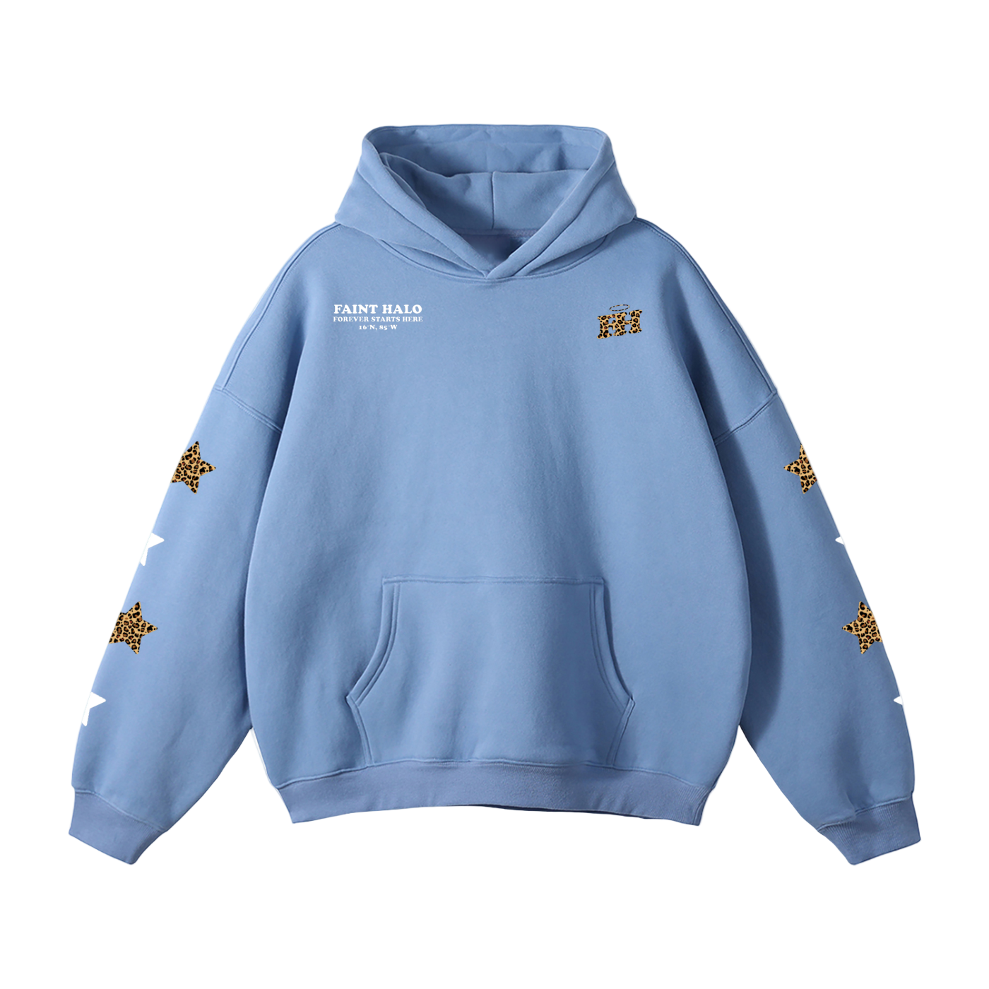 "STARS" HEAVYWEIGHT LEOPARD HOODIE