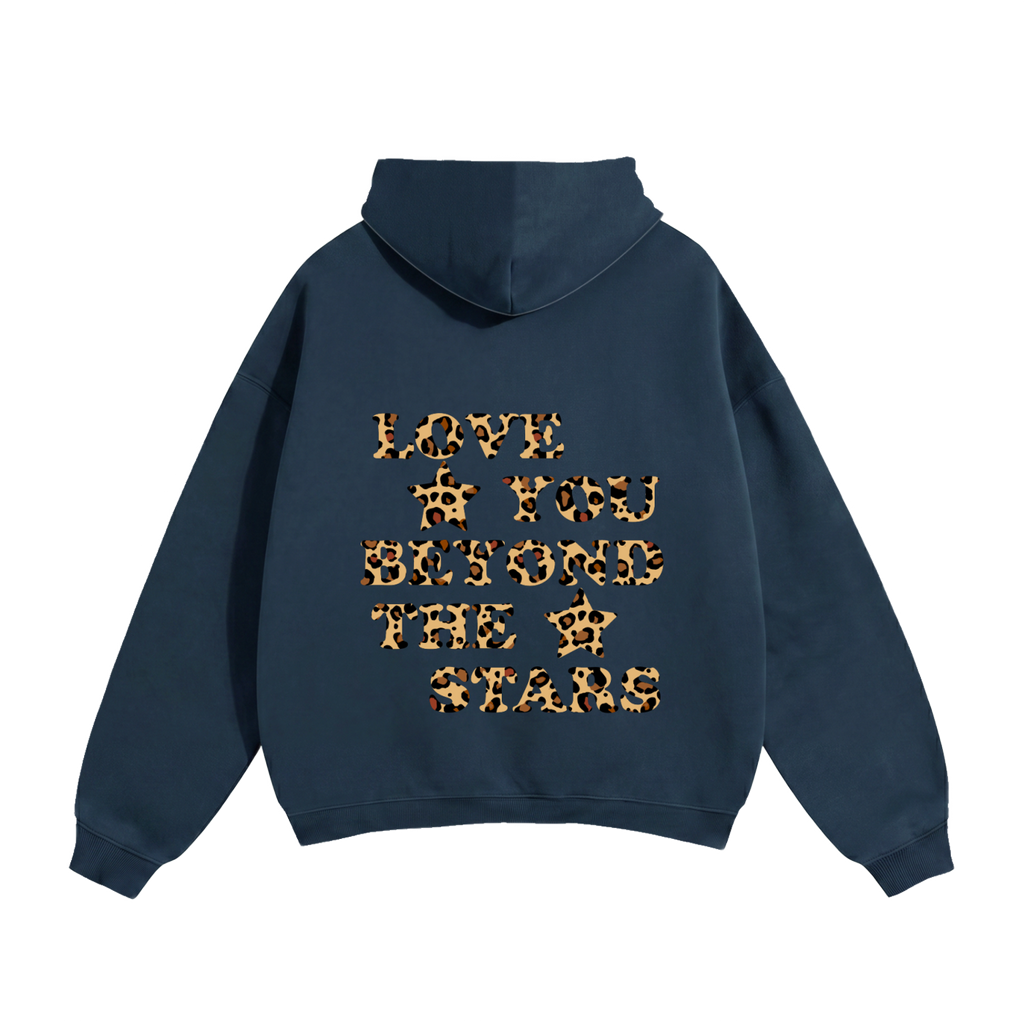 Love You Beyond The Stars Leopard Heavyweight Hoodie