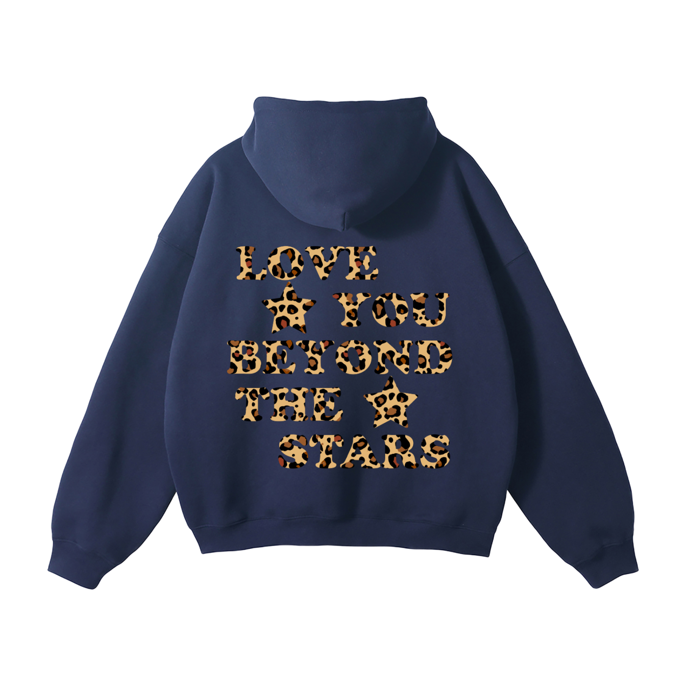"LOVE YOU BEYOND THE STARS" HEAVYWEIGHT LEOPARD HOODIE